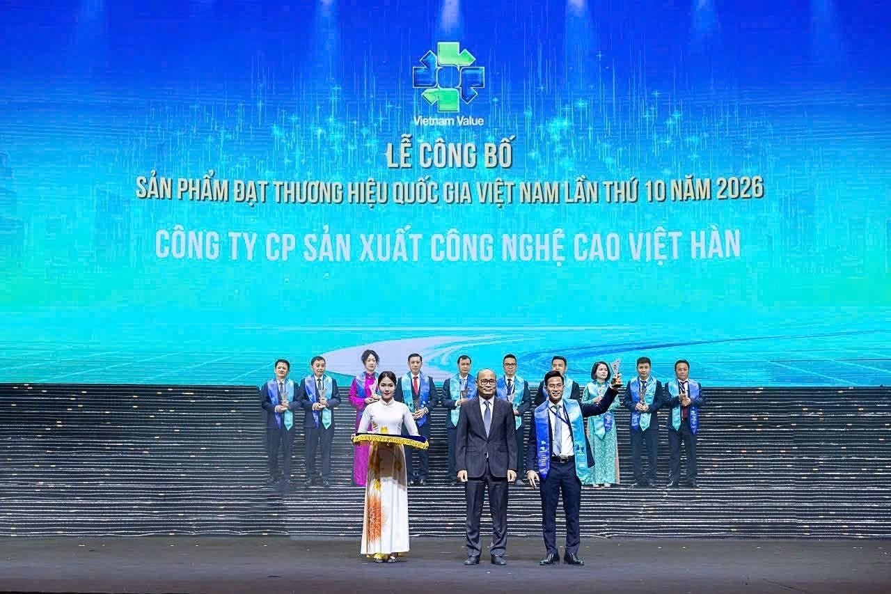 Công ty Việt Hàn ghi dấu ấn với hai sản phẩm đạt Thương hiệu Quốc gia Việt Nam 2026