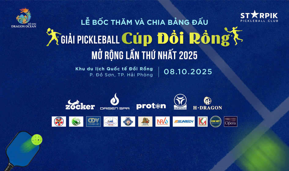 Pickleball Đồi Rồng mở rộng 2025: Giải đấu mở rộng lần đầu tiên quy tụ hàng trăm vận động viên cùng tranh đấu thi tài