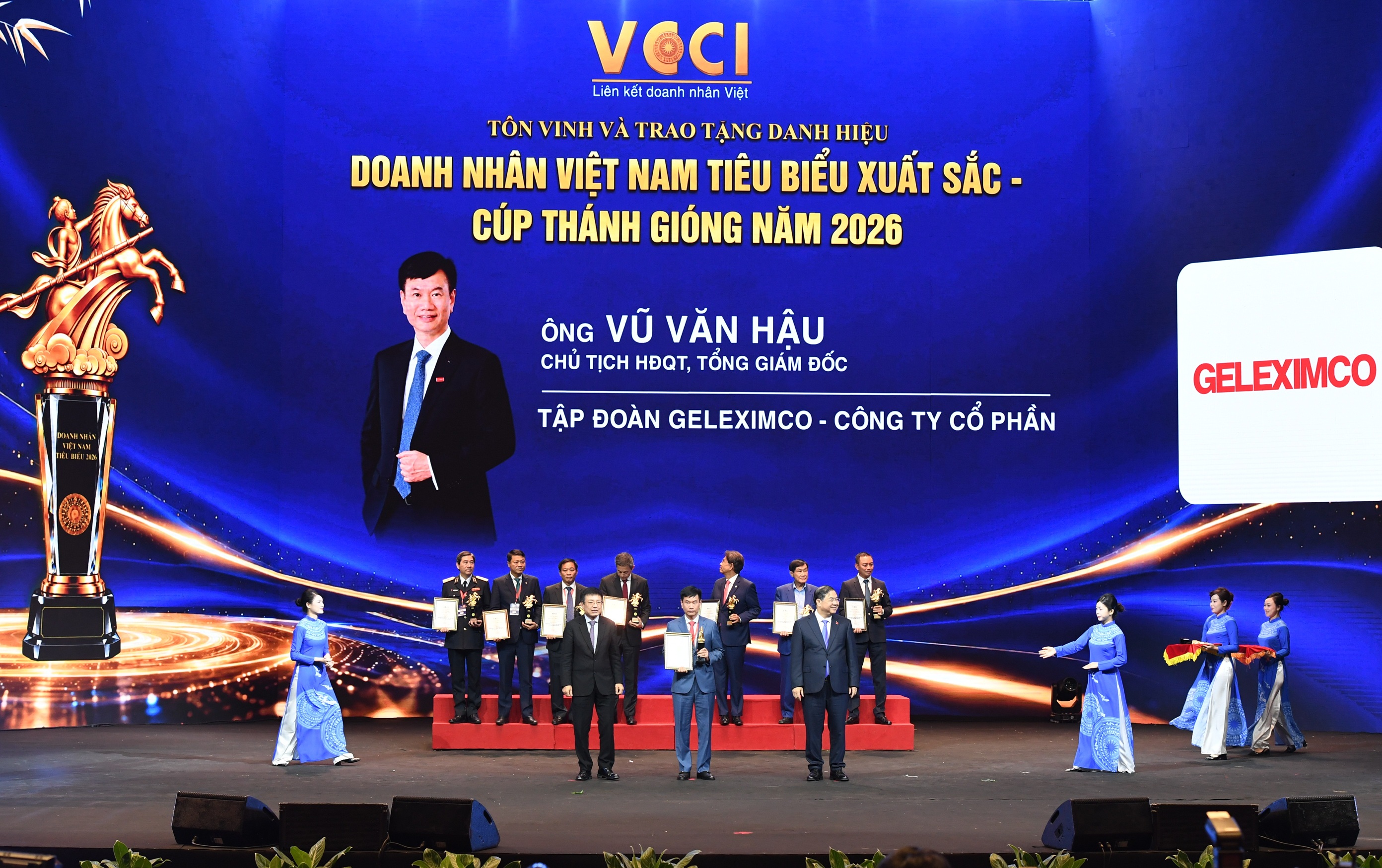 Chủ tịch HĐQT, Tổng giám đốc Geleximco được vinh danh Doanh nhân Việt Nam tiêu biểu - Cúp Thánh Gióng 2026