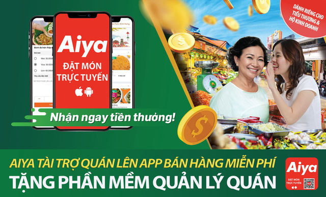 Aiya ứng dụng đặt và giao món mới, hỗ trợ 5% thuế VAT cho shipper. - Ảnh 1.