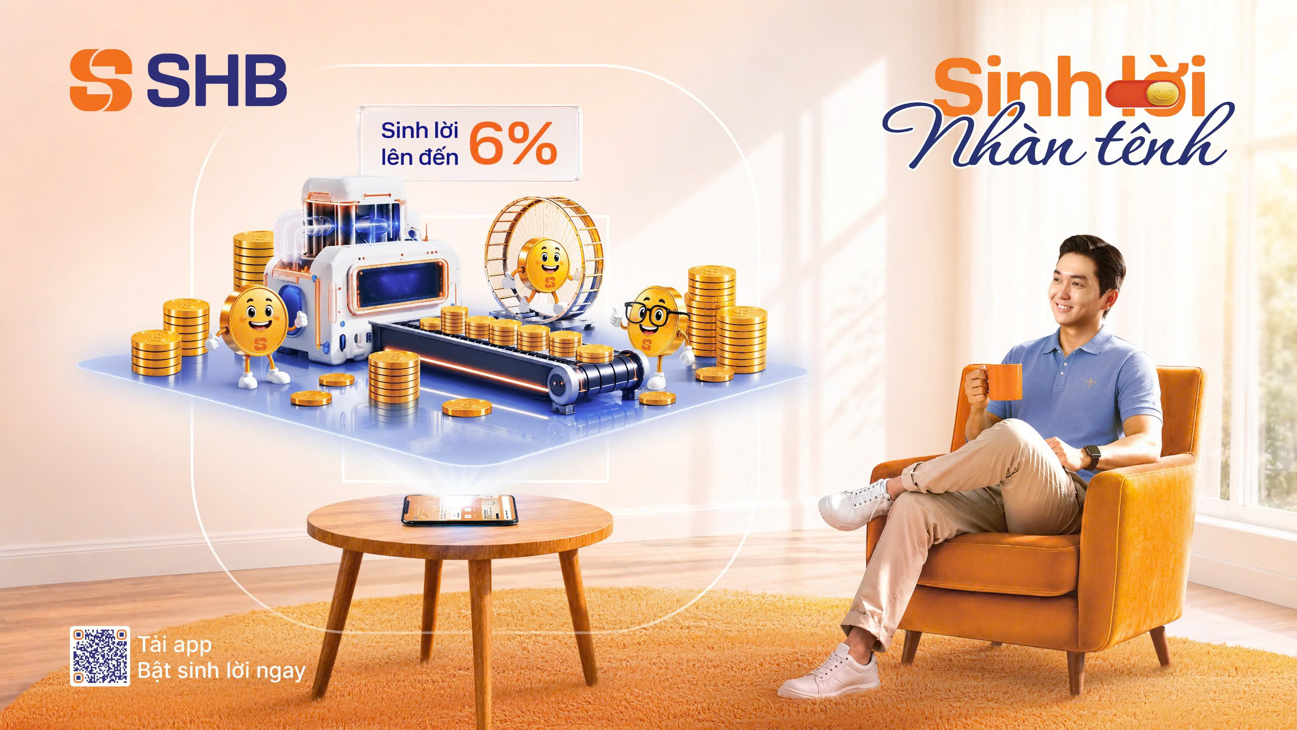 SHB SAHA ra mắt tính năng “Sinh lời nhàn tênh”: Tự động sinh lời tới 6%/năm