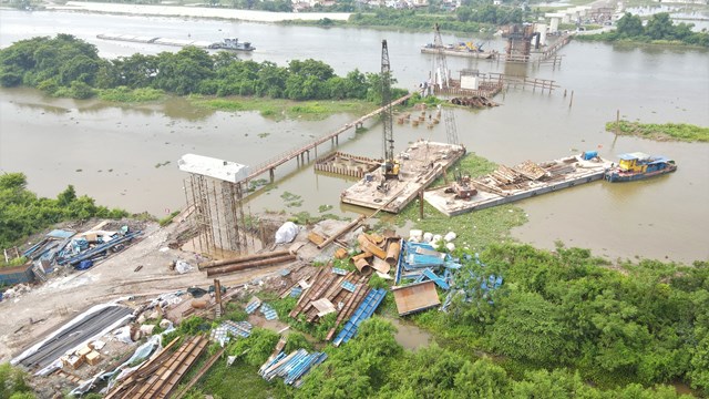 Toàn cảnh cây cầu 360 tỷ nối Ninh Bình - Nam Định sau hơn 1 năm thi công 