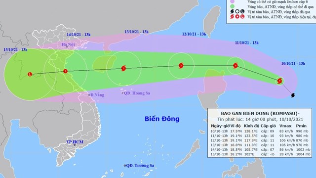 Bão Kompasu khả năng thành bão số 8 và mạnh hơn bão số 7