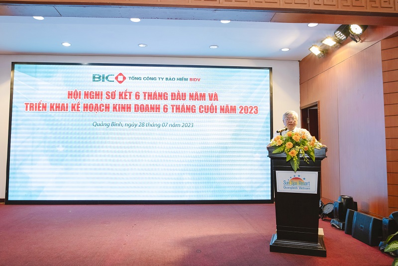 Chủ tịch HĐQT BIC Trần Xuân Hoàng phát biểu chỉ đạo tại Hội nghị