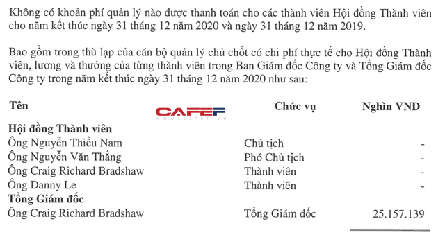 Lương cao đỉnh của chóp: CEO công ty sở hữu mỏ Núi Pháo nhận hơn 2 tỷ đồng/tháng, gấp đôi lương CEO Masan Group dù lợi nhuận công ty giảm một nửa - Ảnh 3.