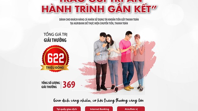 Chương trình khuyến mãi mừng sinh nhật 34 năm Agribank: 'Trao gửi tri ân - Hành trình gắn kết'