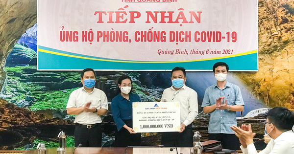 Đất Xanh Miền Trung hỗ trợ Quảng Bình 1 tỷ đồng, nâng tổng số tiền ủng hộ quỹ vaccine lên 2 tỷ đồng