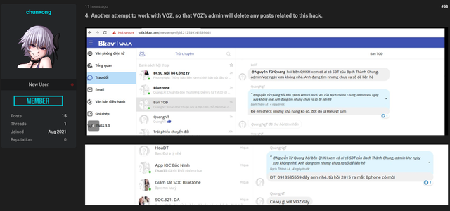 Diễn biến mới vụ Bkav bị hack: Hacker tung nội dung nhóm chat Ban giám đốc, phản pháo không phải nhân viên cũ, dữ liệu không cũ - Ảnh 2.