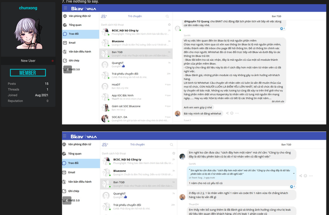 Diễn biến mới vụ Bkav bị hack: Hacker tung nội dung nhóm chat Ban giám đốc, phản pháo không phải nhân viên cũ, dữ liệu không cũ - Ảnh 5.
