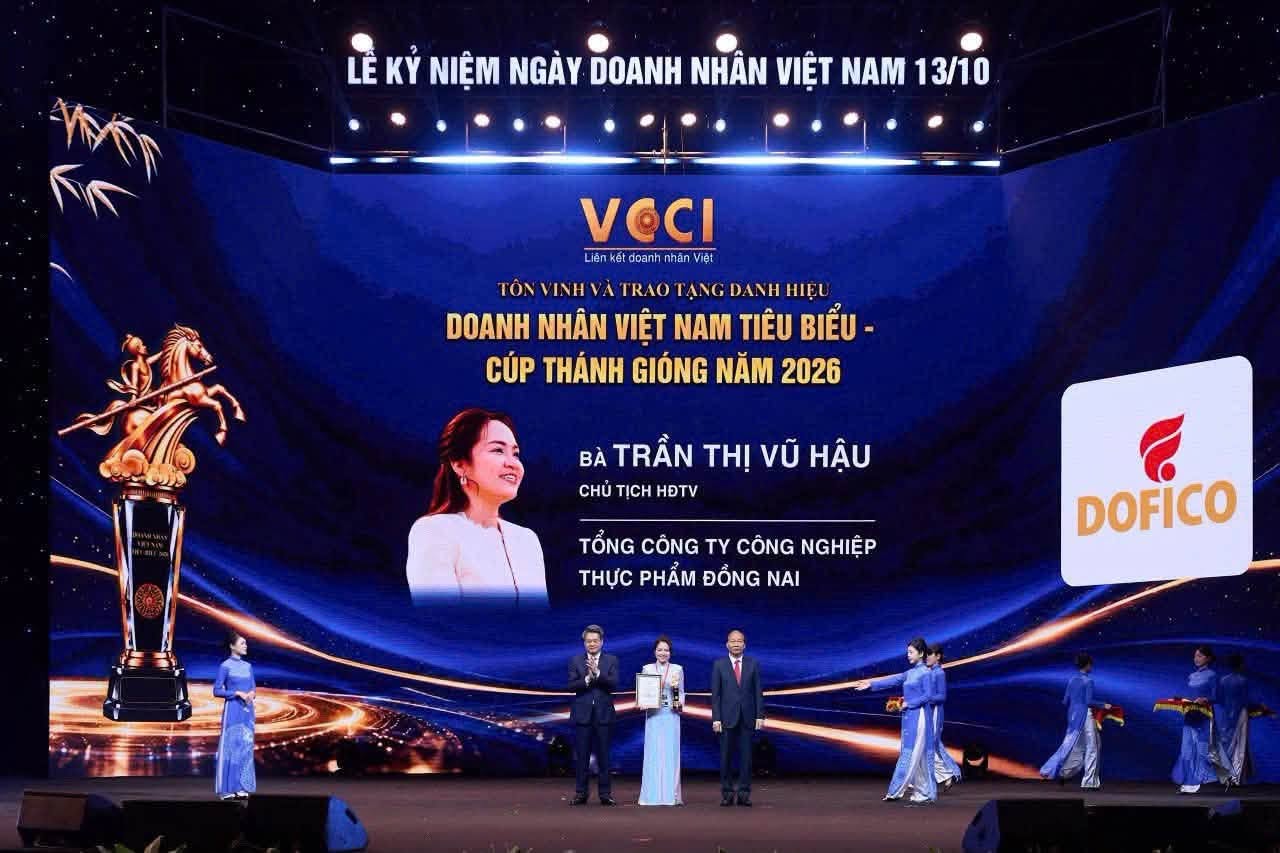 Chủ tịch DOFICO Trần Thị Vũ Hậu được vinh danh Cúp Thánh Gióng 2026