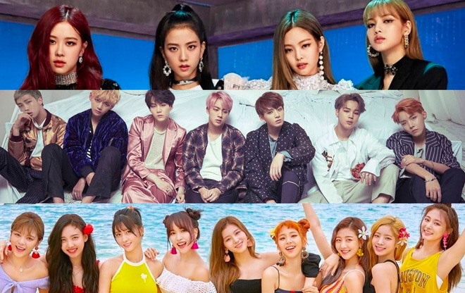 BTS, Blackpink và TWICE. Ảnh: Cắt MV