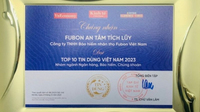 Fubon Life Việt Nam nhận giải thưởng “Tin & Dùng 2023”