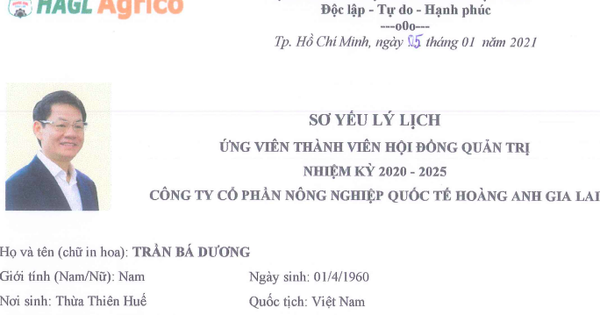 HAGL Agrico: Tỷ phú Trần Bá Dương ứng cử vào HĐQT, nhiều biến động lớn về nhân sự cấp cao sắp diễn ra