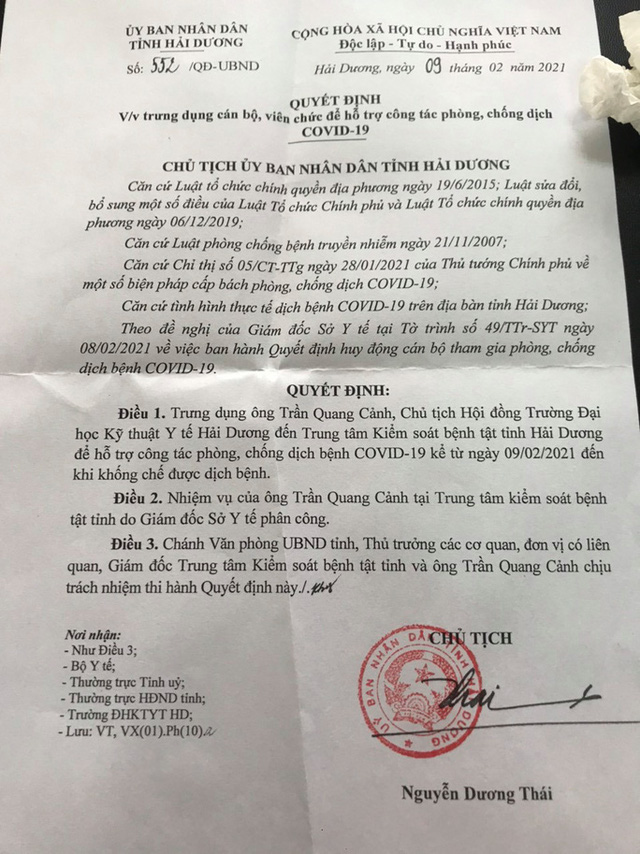  Hải Dương nói gì về thông tin Giám đốc CDC Hải Dương bị đình chỉ công tác? - Ảnh 2.