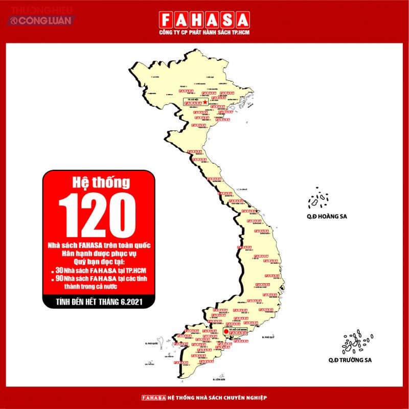 Tính đến tháng 6/2021 theo thông tin giới thiệu trên website chính thức của FAHASA thì hệ thống có 120 nhà sách trên cả nước.