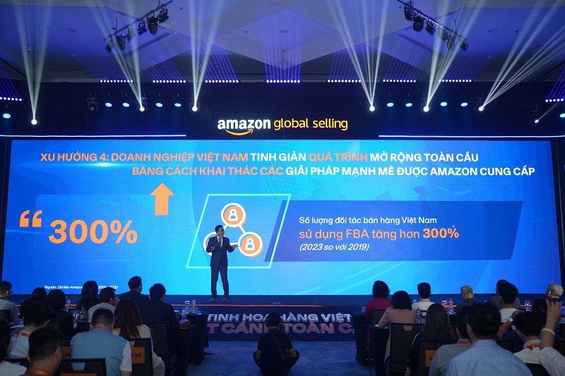 Ông Gijae Seong - Giám đốc điều hành Amazon Global Selling Việt Nam chia sẻ tại Hội nghị