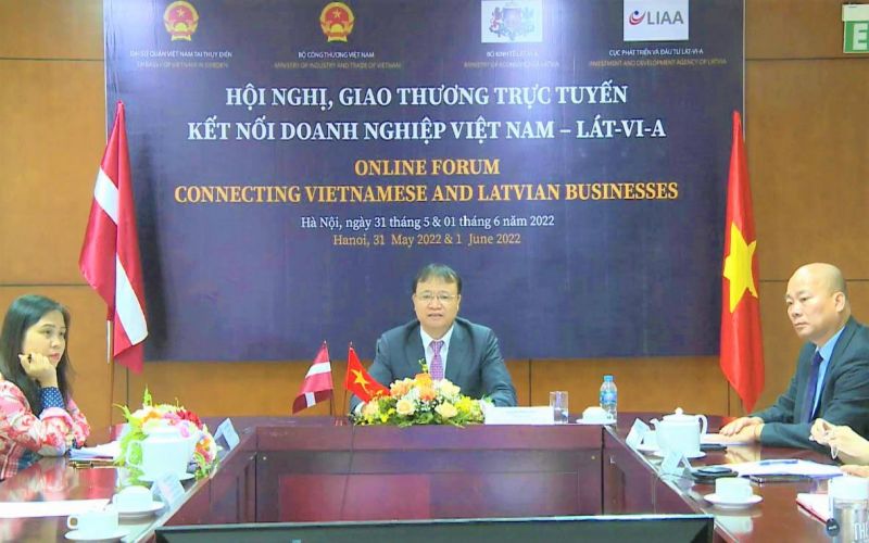 Thứ trưởng Bộ Công Thương Đỗ Thắng Hải phát biểu tại Hội nghị giao thương trực tuyến kết nối doanh nghiệp Việt Nam - Lavia. Ảnh Việt Hằng Thứ trưởng Bộ Công Thương Đỗ Thắng Hải phát biểu tại Hội nghị giao thương trực tuyến kết nối doanh nghiệp Việt Nam - Lavia. Ảnh Việt Hằng