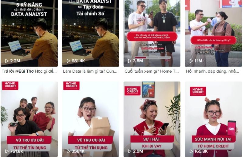 Kênh TikTok Home Credit đạt lượt view khủng