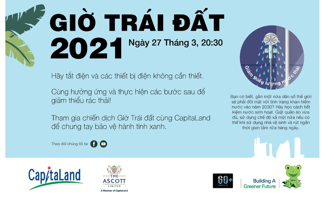 Hơn 23 dự án trên 10 thành phố ở VN cùng hưởng ứng Giờ Trái đất 2021