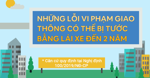 Infographic: Những lỗi vi phạm giao thông có thể bị tước bằng lái xe đến 02 năm