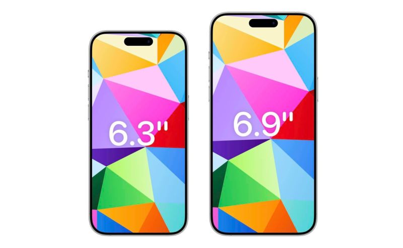 Kích thước màn hình được đồn đoán trên iPhone 16 Pro và 16 Pro Max. Ảnh: Apple Hub. Kích thước màn hình được đồn đoán trên iPhone 16 Pro và 16 Pro Max. Ảnh: Apple Hub.