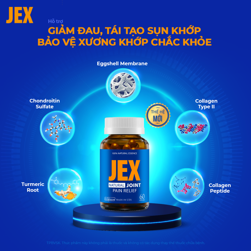 JEX là sản phẩm tiên phong tại Việt Nam ứng dụng công nghệ sinh học phân tử từ Mỹ giúp bảo vệ xương khớp toàn diện