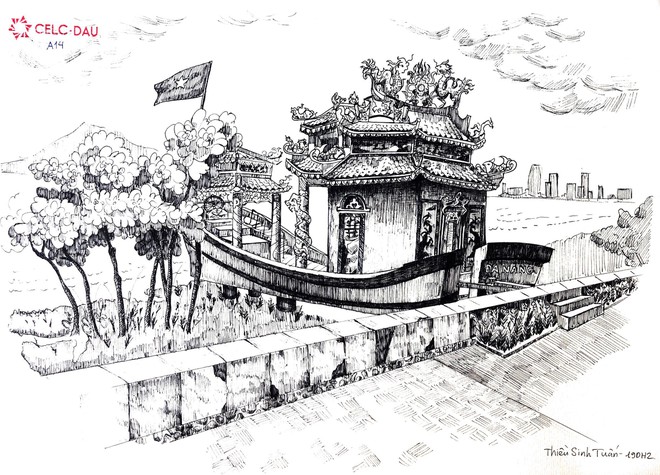 'Khám phá' làng chài Đà Nẵng qua nét ký họa độc đáo - ảnh 2