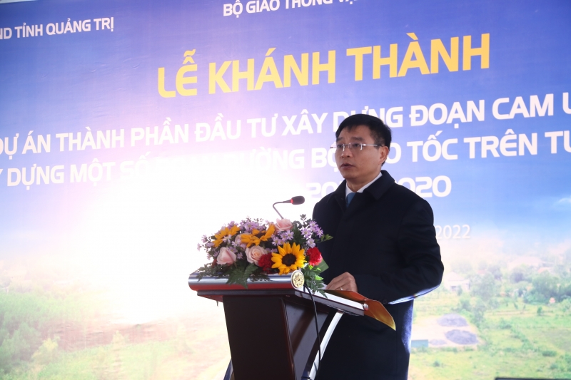 Ông Nguyễn Văn Thắng - Bộ trưởng Bộ Giao thông vận tải phát biểu tại Lễ Khánh thành
