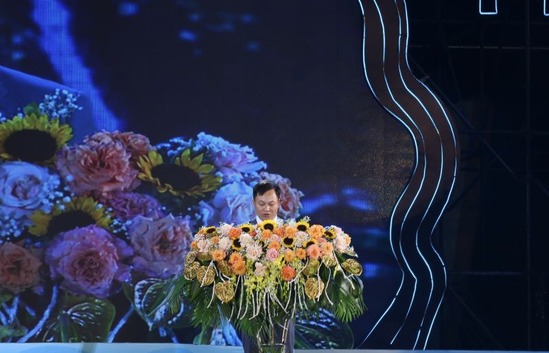 Ông Lê Thanh Hải- Chủ tịch UBND huyện Hoằng Hoá phát biểu tại lễ hội