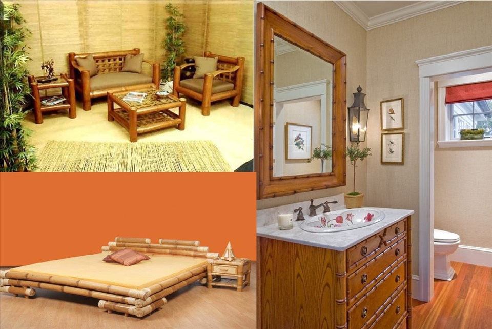 Nội thất làm bằng tre trúc không còn xa lạ trong kiến trúc ngôi nhà của người Việt. Đồ họa: M.H