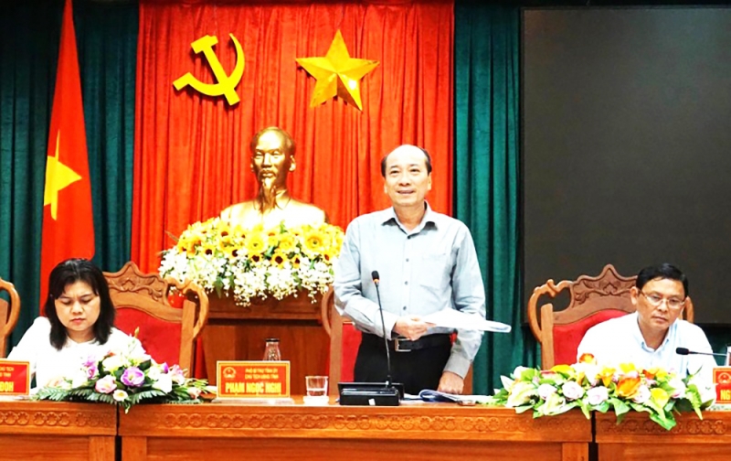 Chủ tịch Ủy ban nhân dân tỉnh Đắk Lắk Phạm Ngọc Nghị phát biểu tại hội nghị công bố Quyết định phê duyệt Đề án tổ chức Lễ hội Cà-phê Buôn Ma Thuột lần thứ 8 năm 2023. (Ảnh Báo Đắk Lắk).