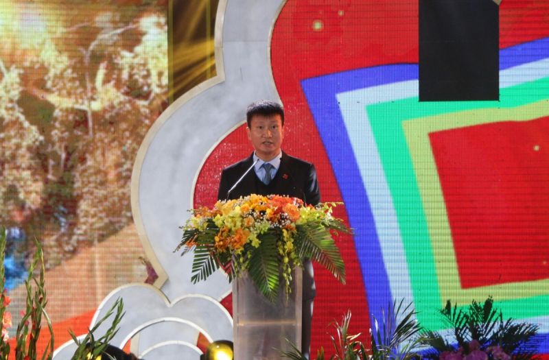 Chủ tịch UBND tỉnh Yên Bái Trần Huy Tuấn phát biểu khai mạc.