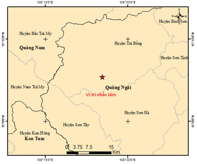  Liên tiếp xảy ra 2 trận động đất tại Quảng Ngãi - Ảnh 1.