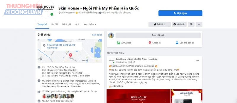 Trên Facebook của chuỗi cửa hàng mỹ phẩm này cũng luôn cam kết là nơi bán hàng chính hãng, giá tốt nhất của loạt thương hiệu lớn