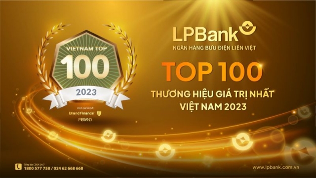 LPBank được vinh danh Top 100 thương hiệu giá trị nhất Việt Nam 2023 