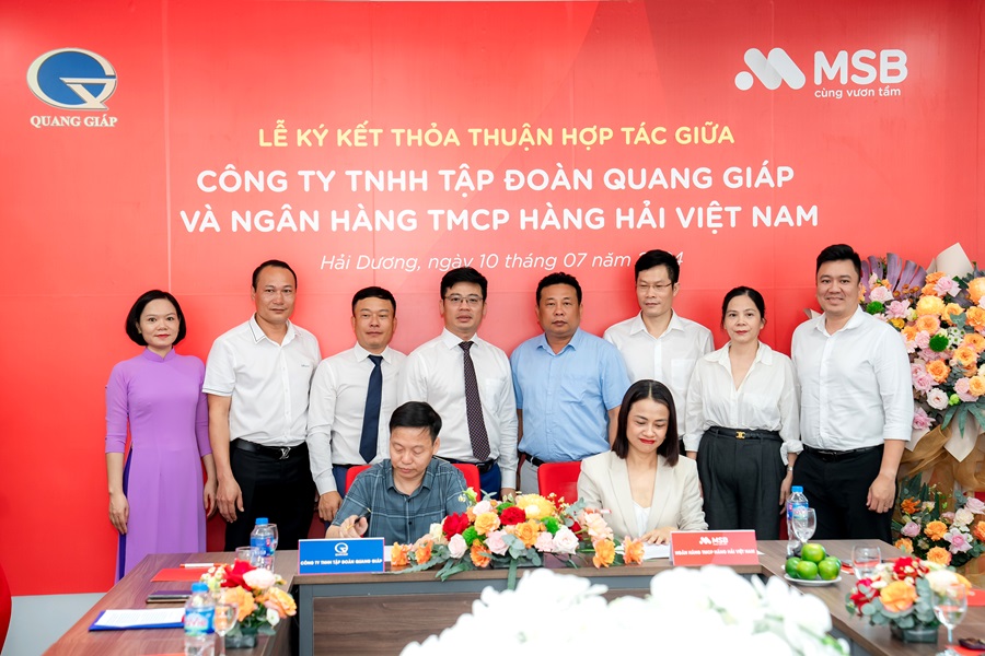 Tập đoàn Quang Giáp ký kết thỏa thuận hợp tác với ngân hàng MSB Hải Dương