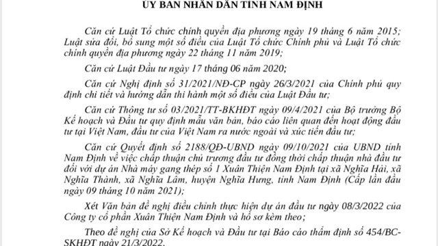 Nam Định: Điều chỉnh loạt 3 dự án ‘khủng’ của nhà đầu tư Xuân Thiện