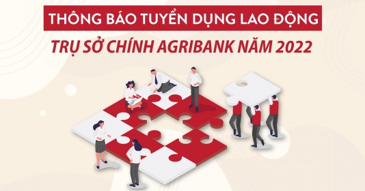 Ngân hàng Agribank tuyển dụng lao động làm việc tại Trung tâm Trụ sở chính