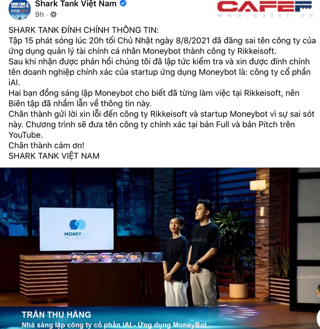 Nhầm lẫn tai hại của Shark Tank: Đăng sai tên startup iAI thành Rikkeisoft, Founder công ty có tham vọng lớn hơn FPT phải lên tiếng không hiểu đâu ra mấy Cofounder này - Ảnh 3. Nhầm lẫn tai hại của Shark Tank: Đăng sai tên startup iAI thành Rikkeisoft, Founder công ty có tham vọng lớn hơn FPT phải lên tiếng không hiểu đâu ra mấy Cofounder này - Ảnh 3.