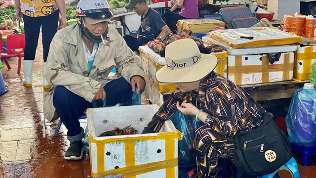 Quảng Ninh: Khách du lịch rủ nhau mua hải sản, tiểu thương 'đóng thùng xốp' mỏi tay