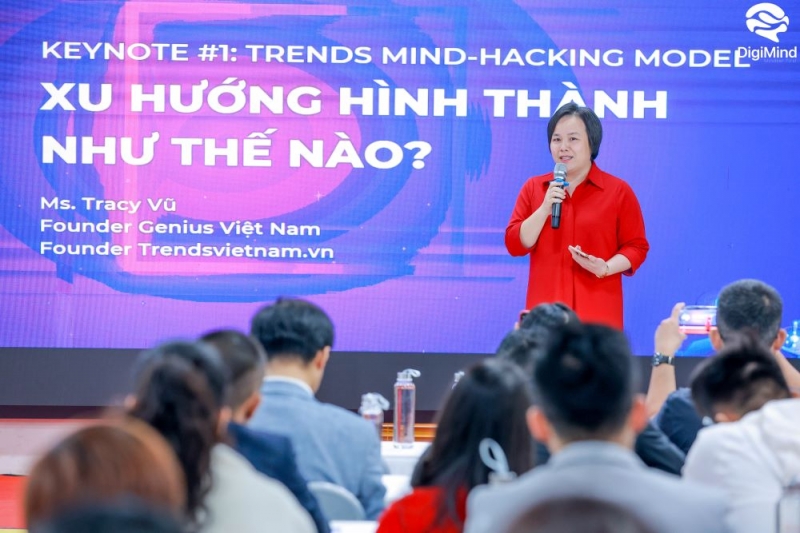 Bà Tracy Vũ, Giám đốc chiến lược của hệ sinh thái BrandMarCom DigiMind Group - đơn vị tư vấn cho Sakuko 