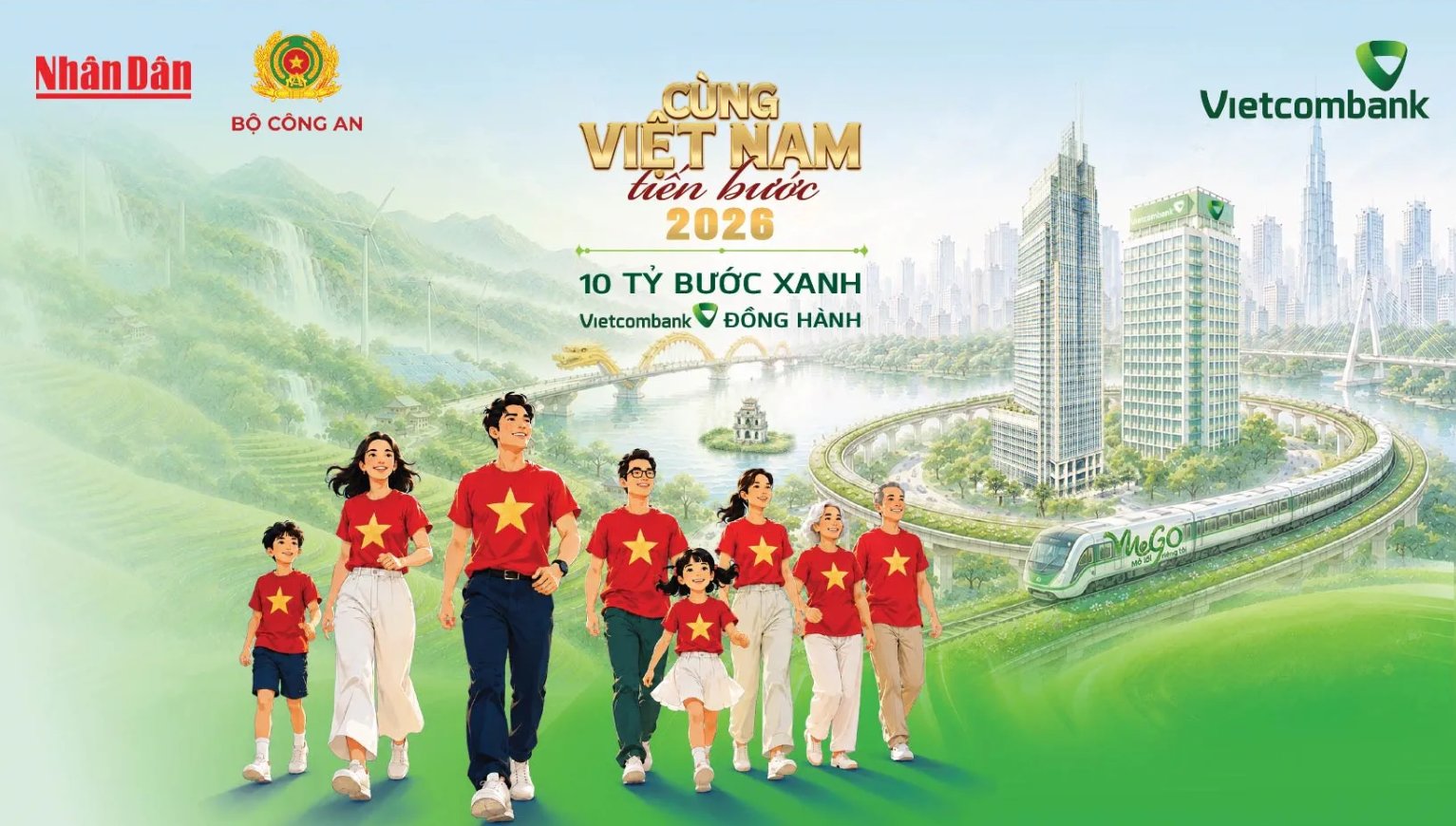 Vietcombank nối dài hành trình “Cùng Việt Nam tiến bước”, lan tỏa 10 tỷ bước xanh