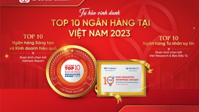 SeABank được vinh danh trong Top 10 NH sáng tạo & kinh doanh hiệu quả và Top 10 NH tư nhân uy tín 2023 