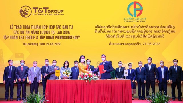 T&T Group hợp tác với tập đoàn hàng đầu của Lào, phát triển 2.500 MW điện tái tạo