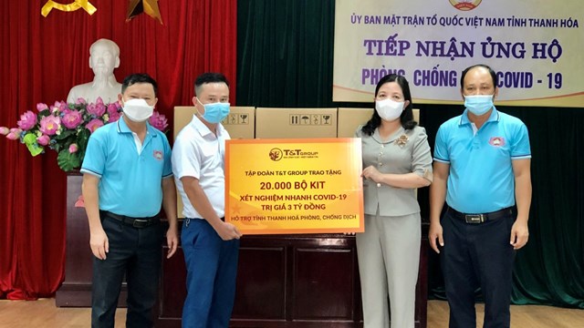 T&T Group tặng 50.000 bộ kit xét nghiệm nhanh Covid-19 trị giá 7,5 tỉ đồng cho Thanh Hoá và Kiên Giang