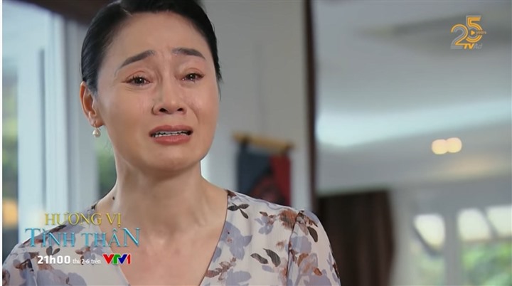 Trong “Hương vị tình thân” tập 93, bà Xuân bị chồng tát thẳng tay. Ảnh: CMH