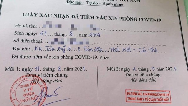 Thành lập tổ công tác xác minh vụ tiêm vaccine cho trẻ 13 tuổi