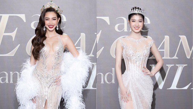 Thùy Tiên, Phương Nhi đội vương miện, rạng rỡ trên thảm đỏ chung kết Miss Grand Vietnam 2022