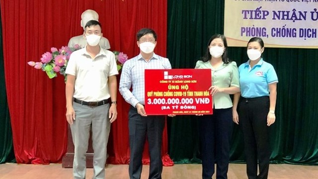Thanh Hóa: Tiếp nhận thêm 3,37 tỷ đồng ủng hộ phòng chống dịch