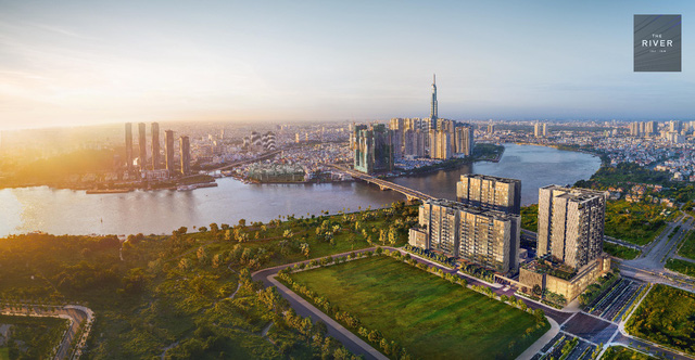 The River Thu Thiem chuẩn bị cất nóc - Ảnh 1. The River Thu Thiem chuẩn bị cất nóc - Ảnh 1.